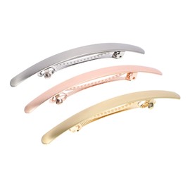 FRCOLOR 6pcs Alloy Hair Clip Acetate Hair Barrettes Minimalist Hair Clip Hair Barrettes for Women French Barrette Automatic Hair Accessories Banana Clip Ponytail Metal Fashion Miss Bobby