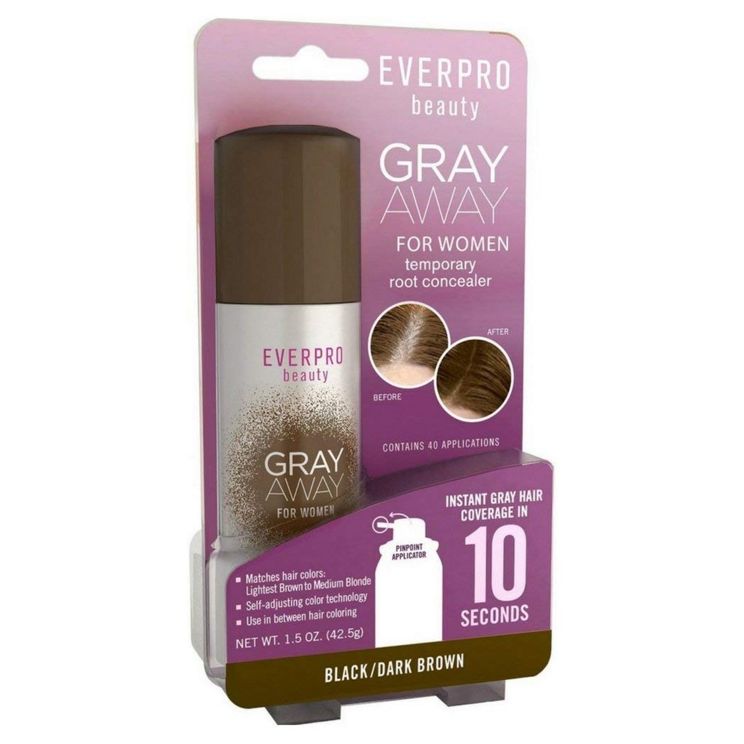 Everpro Gray Away Women Temporary Root Concealer, Black/Dark Brown 1.5 oz