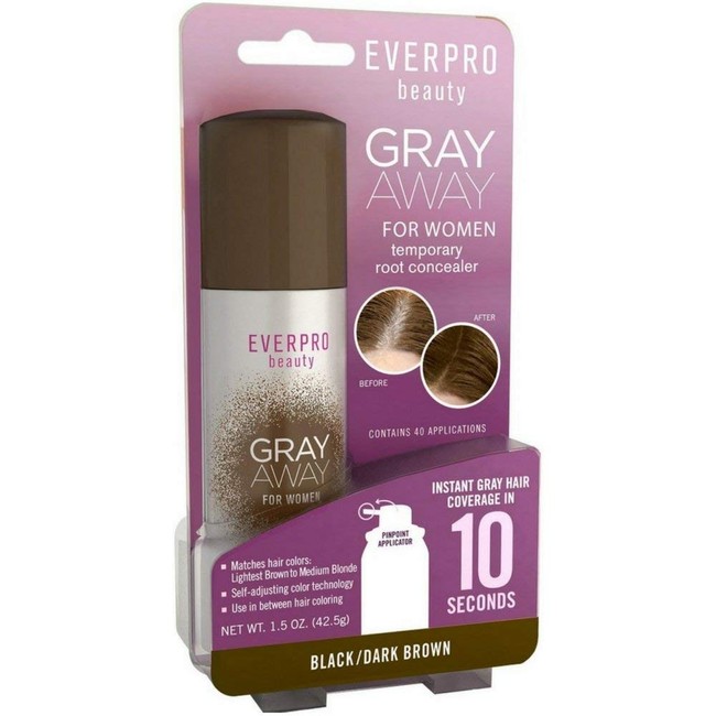 Everpro Gray Away Women Temporary Root Concealer, Black/Dark Brown 1.5 oz
