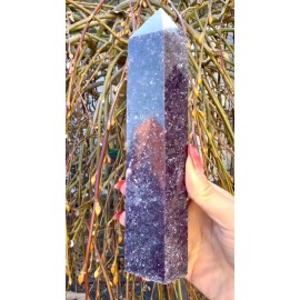 3 Pcs Large Natural Lepidolite Obelisk Tower Point Crystal Energy