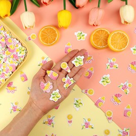 Sursurprise 200Pcs Lemon Baby Shower Confetti, Pink and Yellow Lemonade Table Scatters Decor for Gender Reveal Pregnancy Announcement Fruit Theme Baby Shower Party Decorations
