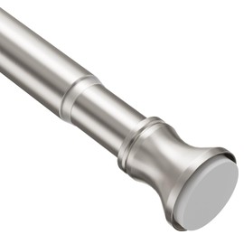 Amazer Spring Tension Shower Curtain Rod, 42-72 Inches Rust-Resistance Tension Curtain Rod Bathroom Rod, Adjustable Shower Curtain Rod No Drill, Nickel