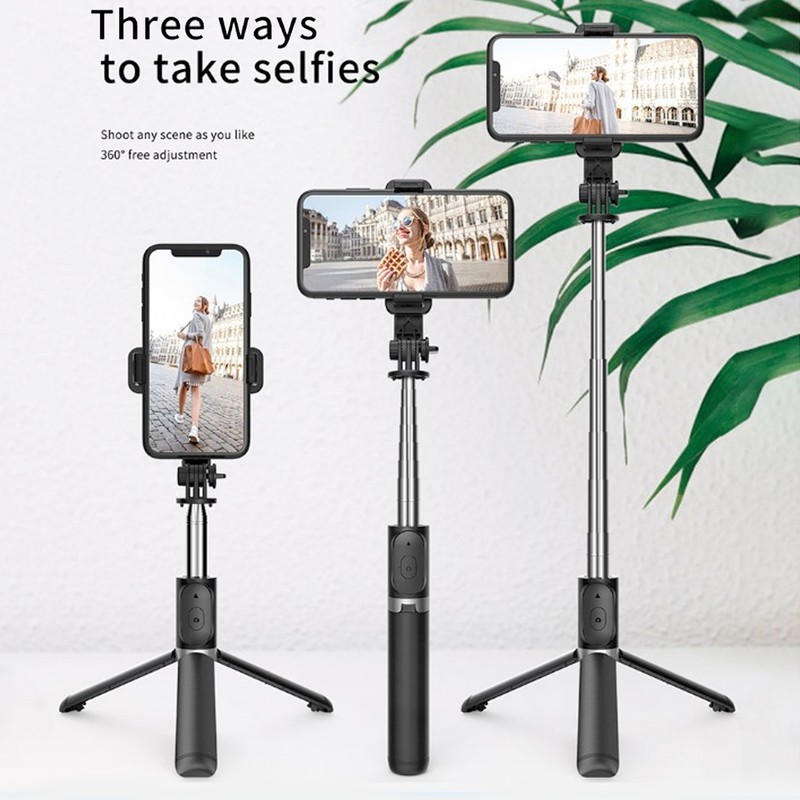 Q02 Telescopic Phone Selfie Stick Tripod MultiFunctional Remote Control Selfie