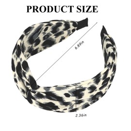 Norbiariz 4 Pack Leopard Pattern Cross Headbands Knotted Headbands Hair Accessories for Women Non Slip Headband Girls Fashion Cute Head Bands for Women's Hair Tiaras Headdresses