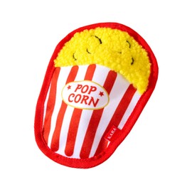 Mummumi Funny Dog Toys,Plush Dog Squeaky Crinkle Toys,Food Shaped Chew Toys for Small Medium Dogs(Popcorn)