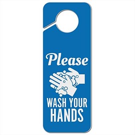 GRAPHICS & MORE Please Wash Your Hands Plastic Door Knob Hanger Sign