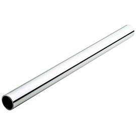 Round Wardrobe Tube Polished Chrome Closet Rod W/End Supports Welded Steel (1, 48")