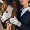 Golovejoy Premium Equestrian Riding Gloves - Special Non-slip Touchscreen Gloves for Racing XG83 Riding Gloves (White L)