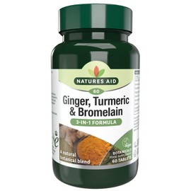 Natures Aid Ginger, Turmeric & Bromelain 60 Tabs (Pack of 4)
