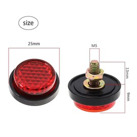6 Pieces Mini Reflector Tag Bolt Screws for Motorcycle License Plate Frame Decorative, M5 Screw Tag Bolt Round Reflective for Bike, motobikes, Trailers, Trucks, Boats, SUV's, RV's (Red)
