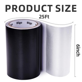 Heavy Duty Waterproof Repair Tape 6 Inch x 25 FT for RV Awning, Tent, Tarp, Sail and Boat Cover, Outdoor Fabric Repair Patch, UVproof, Multipurpose Black