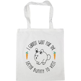 Hippowarehouse I Carrot Wait for the Easter Bunny to Visit Tote Shopping Gym Beach Bag 42cm x38cm, 10 litres