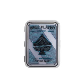 Well Played Waterproof Clear Plastic Playing Cards - Standard Deck of Cards, Transparent with Unique Custom Design, Great for Poker, Includes QR Code for Game Instructions, Teal