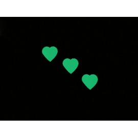 3 “Puffy” Heart Shaped ~ Glow In The Dark Waterproof Vinyl Decal Stickers Set ~ Lot of 3 ~ for Car Vehicle Truck Night Light Wall Car School Work Journal Book Birthday Gift Christmas Present