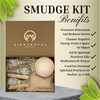 KinnyRoyal Smudge Kit: White Sage Sticks, Palo Santo & Soapstone