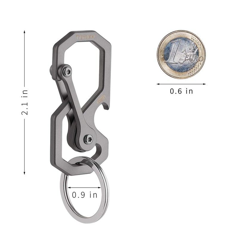 Tibitdeer Titanium Carabiner, Key Ring, Bottle Opener, 2 Packs, Useful