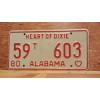 1980 ALABAMA License Plate Heart of Dixie antique vintage auto