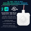 EverElectrix Ceiling Occupancy Motion Sensor, Passive Infrared Technology, High Bay