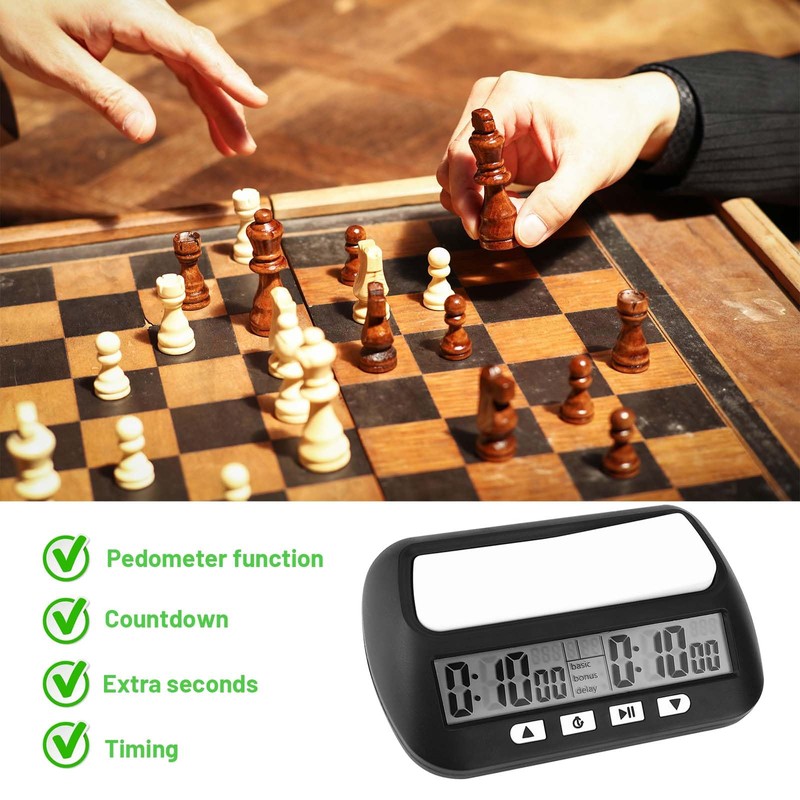 Mkitnvy Professional Chess Clock, Digital Multifunctional Display, Chess Timer, with