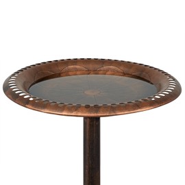 Alpine Corporation TEC116BZ Bronze Pedestal w/Scrollwork Base and Ground Stake Birdbath