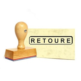Dekolando Stamp – RETOURE – Wooden Stamp 1 Line Office Stamp Accounting Return 49 x 9 mm