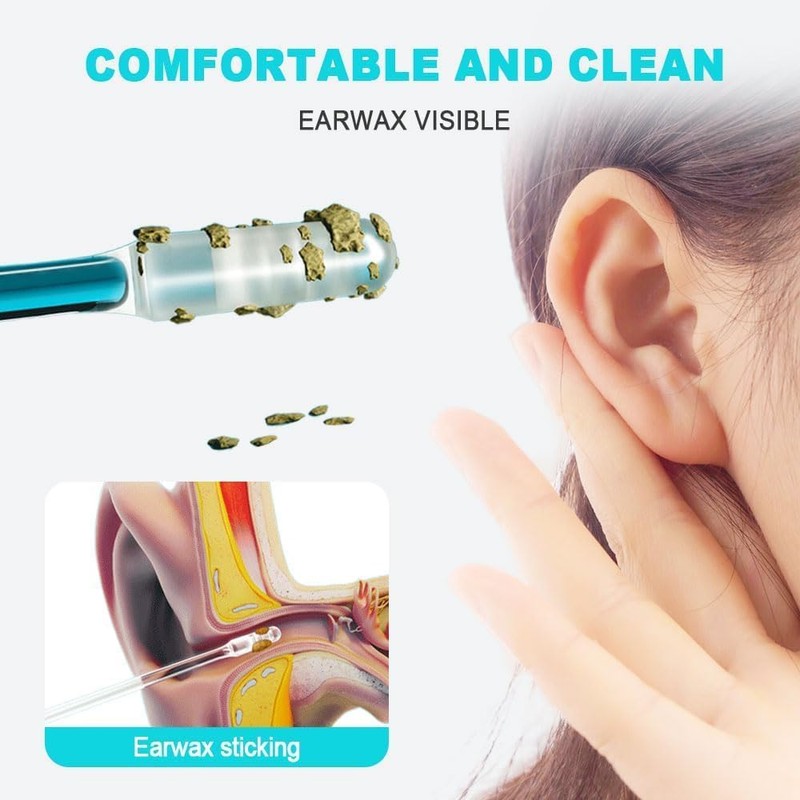 24 PCS Earwax Removal Sticky Ear Cleaning Stick,Oídos con Cabeza