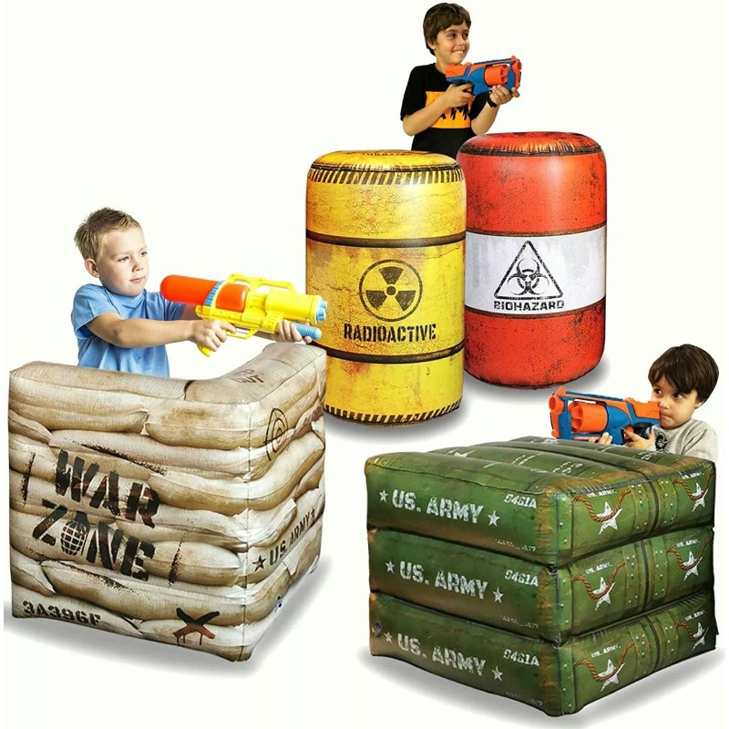 NINOSTAR Pack of 4 Combat Battlefield Inflatables, Compatible with Nerf,
