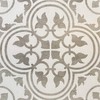 12x12 Flora Gray White Encaustic Ceramic Tile (one Piece)