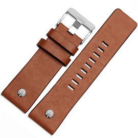 Choco & Man Diesel Watch Strap, 0.9 inches (22 mm), 0.9 inches (24 mm), 1.0 inches (26 mm), 1.1 inches (28 mm), 1.2 inches (30 mm), 4 Colors, Genuine Leather Watch Band, Waterproof, Comes with 3 Spring Bars + Spring Bar Removal + Exclusive Box, Coffee (s