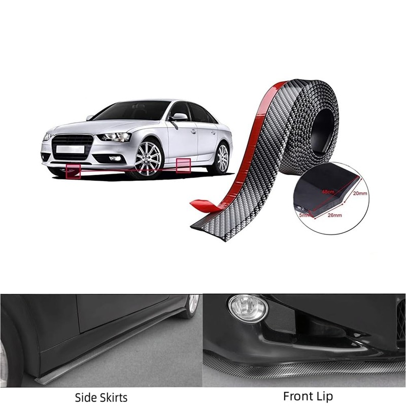 WeFoonLo Universal Car Front Bumper Spoiler Rubber Sticker Lip Splitter