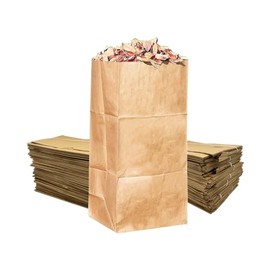 Rocky Mountain Goods Yard Waste Bags (Pack of 10) - Large 30 Gallon Brown Paper Leaf Bags for Yard, Lawn, or Garden - Environmental Friendly - Tear Resistant - Heavy Duty 2 Ply Self Standing