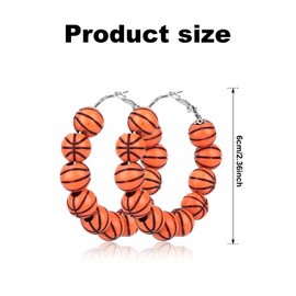 Mikovivi Basketball Earrings, Sports Ball Shape Beaded Earrings Fashion Acrylic Basketball Hoop Jewelry for Women Team Sport Lover Jewelry Accessories