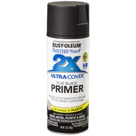 Rust-Oleum 249846 Painter's Touch 2X Ultra Cover Spray Primer 12 Oz, Flat Black