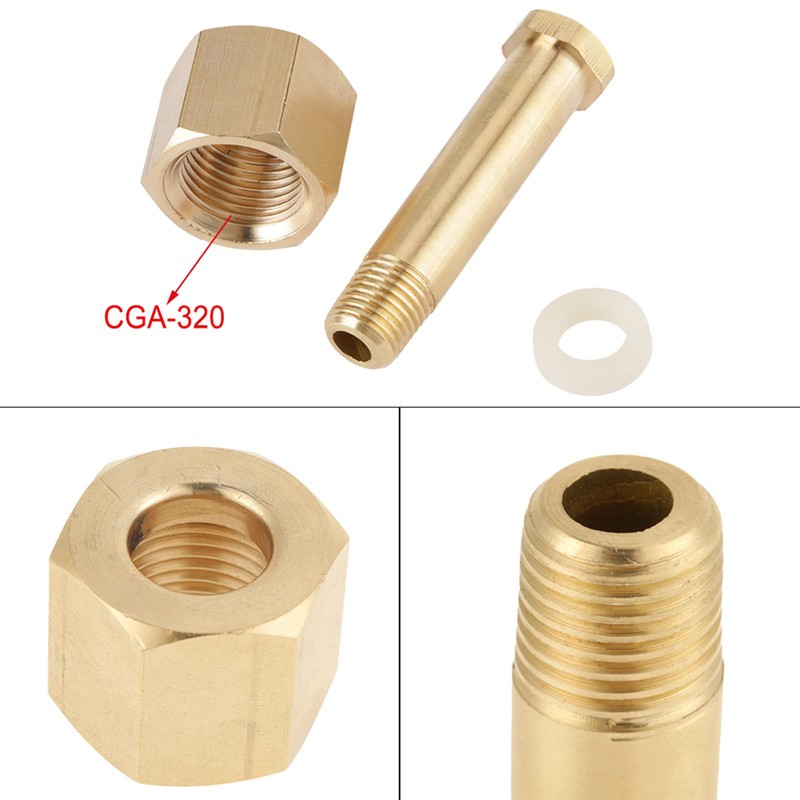 CO2 Tank CGA-320 Nut Regulator, Regulator Nut Nipple, Threaded Receiving