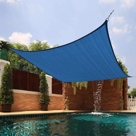 Amagenix 8' X 23' Curved Rectangle Sun Shade Sails Canopy, Blue Outdoor Shade Canopy 95% UV Block Breathable Canopy for Outdoor Patio Garden Backyard (We Make Custom Size)
