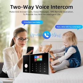 WiFi-Smart-Heim-Sicherung-Alarm-Kits, drahtloses GSM-Heim-Alarm-System mit Sirene, PIR-Bewegungsmelder, Fernbedienungen, Fenster-/Türsensor, Unterstützung für 2G SMS Push/APP-Verbindungsalarm