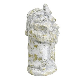 All Chic Christmas Santa Statue Rustic Cement Santa with Tree Statue Handmade Christmas Tabletop Statue Decor Christmas Holiday Figurine Decorations Indoor and Display on Mantel or Window Sill…