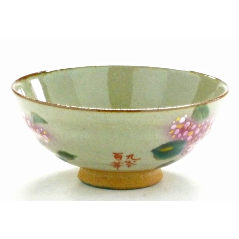 Kutani Ware [Rice Bowl] Small Gaku Hydrangea Pottery "Back Picture"