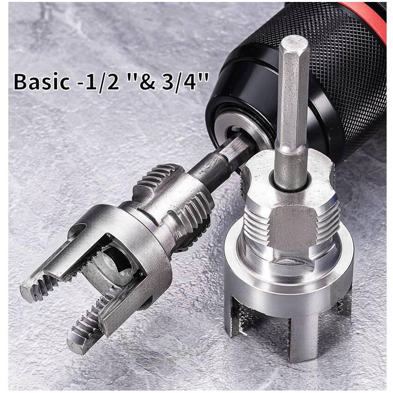 2pcs Integrated Internal & External Pipe Threading Tool with 1/2''