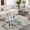 MINPINSER Glass Coffee Table, Clear Coffee Table with 2 Tiers,