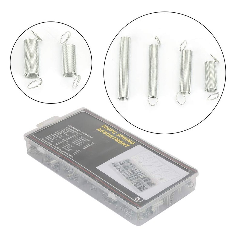 200 Piece Assorted Spring Set, Compression Spring Extension Spring Assortment