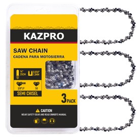 KAZPRO 14 Inch Chainsaw Chain 3/8" LP Pitch, .050" Gauge, 52 Drive Links, Low kickback, Lubrication System Chainsaw Blade fits Craftsman, Echo, Homelite, Poulan, Ryobi, Wrox, etc, KP-S52 (3 Pack)