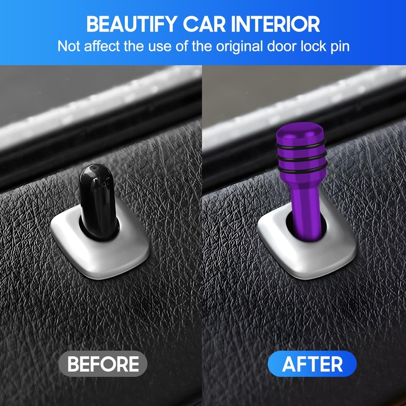 4 PCS Car Door Lock Knobs, Inner Door Lock Pull