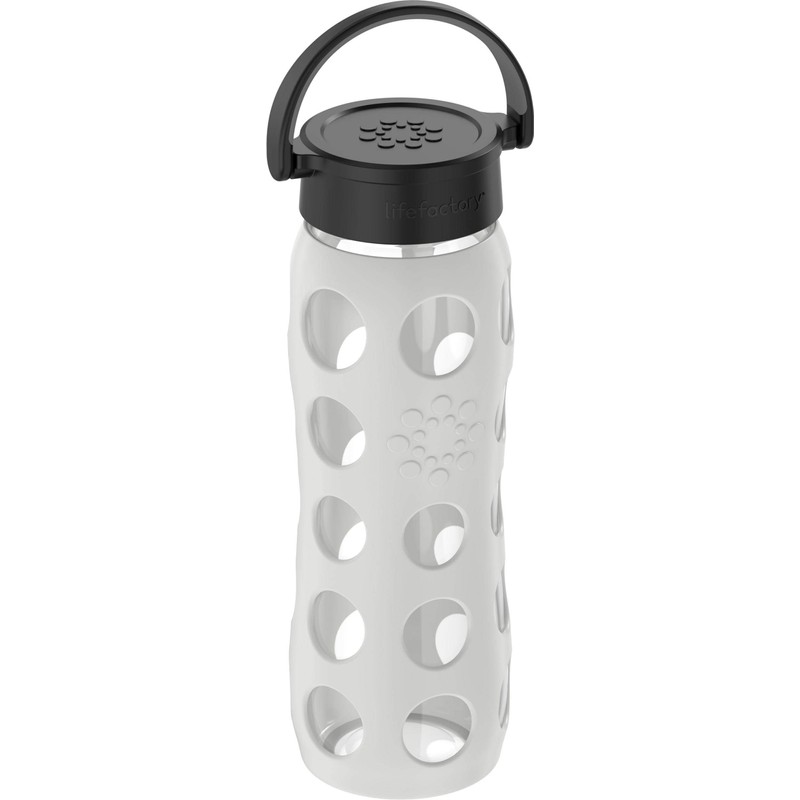 Lifefactory 22-Ounce Glass Water Bottle with Classic Cap and Protective