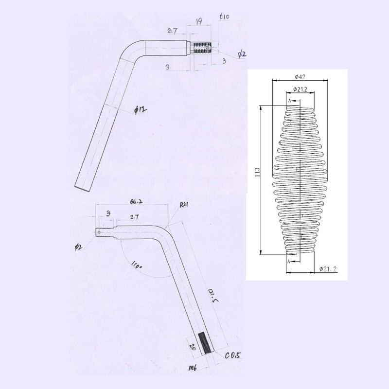 Gooyoou 5" Stainless Spring Handle with 1/2" Steel Rod for