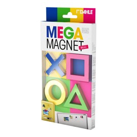 Dahle Mega Magnet Mini Set of 4 Magnets in Geometric Shapes 45 x 45 mm Blue Pink Yellow Green