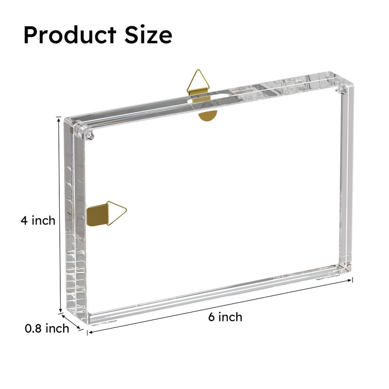 AITEE 4x6 Acrylic Postcard Frames 3 Pack: 20% Thicker Block,