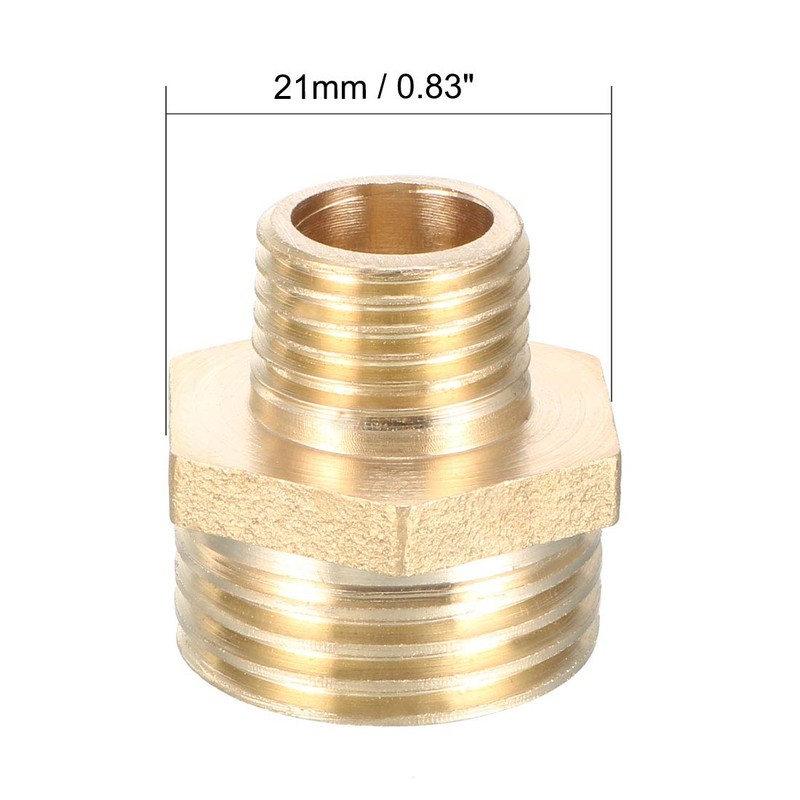 sourcing map Brass Pipe Fitting Reducing Hex Nipple 1/2 BSP