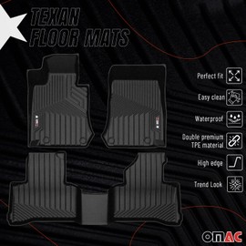 OMAC Premium Floor Mats for Mercedes GLC Class X253 C253 2016-2022 Car Mats All Weather 3D Custom Fit Rubber Mat Waterproof Odorless TPE Floor Liners Laser Measured Non-Slip (Black)