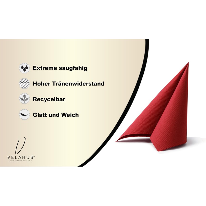 VelaHub Soft Point 50 High-Quality Disposable Napkin 38 x 38